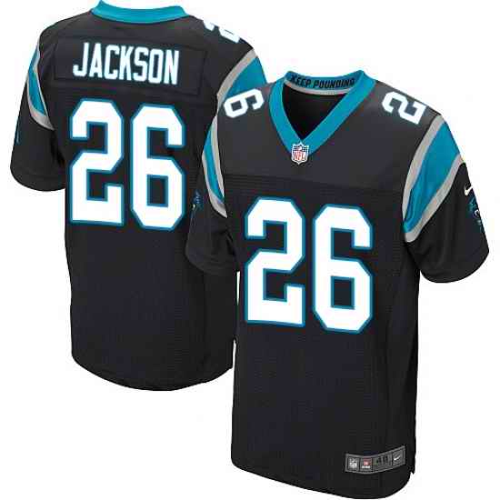 Nike Panthers #26 Donte Jackson Black Team Color Mens Stitched NFL Elite Jersey